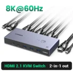 UGREEN 25962 8K DisplayPort 1.4 KVM Switch (2 In 1 Out) - Image 2