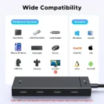 UGREEN 55334 CM806 USB-C to 4-port USB-C 3.2 Gen 2 hub with sleek aluminum finish and PD charging support