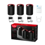 A4TECH M3000 wireless keyboard and mouse combo trio-pack bundle showing three identical black wireless keyboard-and-mouse sets with their unified USB nano receivers for professional office workstation setups