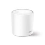 TP-Link Deco AX5400 Whole Home Mesh Wi-Fi 6 system unit in sleek cylindrical white finish showing internal antenna layout, gigabit ports, and status LED indicator