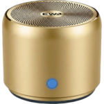 EWA A106 Pro Price in BD - Mini Portable Bluetooth Speaker in silver metal housing next to carrying case