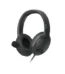 A4TECH FH-280U USB Headphone in matte black showcasing its large cushioned over-ear cups, integrated noise-canceling microphone with a foam pop filter, and durable USB cable connection