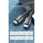 UGREEN HD140 (70319) Ultra High-Speed 8K Braided HDMI Male to Male Cable (1m) - Space Gray - Image 2