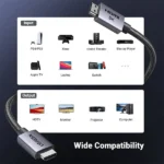 UGREEN HD171 (25908) Ultra High-Speed 8K Braided HDMI Cable (1m) - Space Gray - Image 2