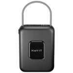 Havit PB32 10000 mAh Power Bank Price in BD - Front view of sleek black Havit PB32 10000mAh power bank with LED status lights