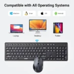 UGREEN 35740 MK006 silent wireless keyboard and mouse combo with single USB receiver and ergonomic design