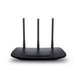 TP-Link Archer C20 AC750 Dual-Band Wi-Fi Router in blue and black design featuring three external antennas and ethernet ports