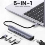 UGREEN CM418 (10919) USB-C to 2*USB 3.0+HDMI+RJ45 Ethernet Adapter+PD (Space Gray) - Image 2