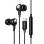 UGREEN EP103 30638 Wired In-Ear Earphones in sleek black showing the digital USB Type-C connector and inline remote module