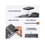 UGREEN 15258 KU005 ultra-slim wireless keyboard with quiet scissor-switch keys and modern minimalist design