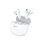 UGREEN 45110 HiTune P3 True Wireless Earbuds in a sleek white glossy finish, arranged beside their compact matching pocket-sized charging case