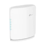 TP-Link Archer BE450 BE7200 Dual-Band Wi-Fi 7 Router in futuristic black design featuring external high-performance antennas and 2.5G multi-gigabit ports