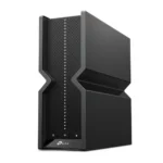 TP-Link Archer BE550 BE9300 Tri-Band WiFi 7 Router Price in BD - Modern vertical black Wi-Fi 7 router with LED activity line and 2.5G multi-gigabit Ethernet ports.