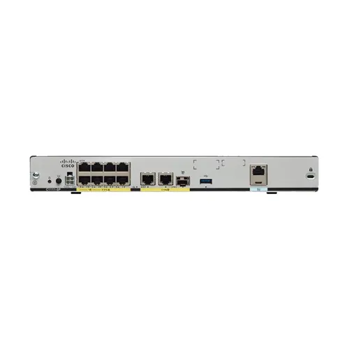 Cisco C1111-8P Integrated Services Router Price in BD - Black Cisco enterprise branch router with 8-port PoE switch and dual gigabit WAN ports