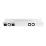 MikroTik CCR1036-8G-2S+EM 1U Rackmount 8-Port Gigabit Ethernet Router Price in BD - 1U white rackmount router showing 8 gigabit ports, dual SFP+ cages and LCD touchscreen