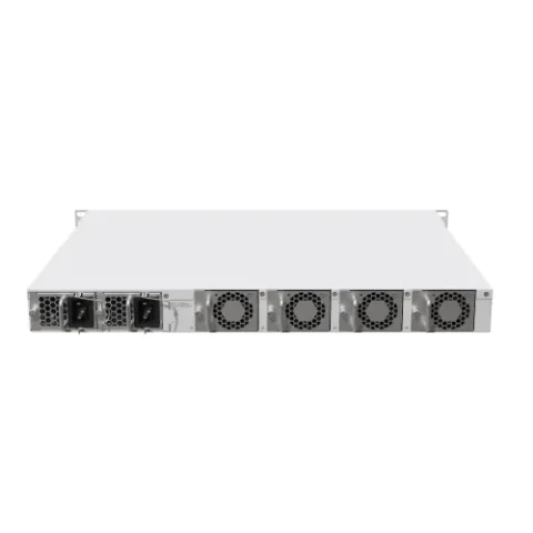 MikroTik CCR2216-1G-12XS-2XQ 16-Port Dual PSU Cloud Core Ethernet Router Price in BD - 1U white rackmount router showing 2 100G QSFP28 and 12 25G SFP28 ports