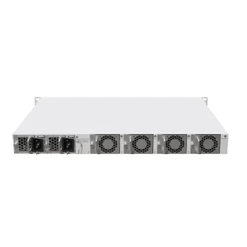 MikroTik CCR2216-1G-12XS-2XQ 16-Port Dual PSU Cloud Core Ethernet Router Price in BD - 1U white rackmount router showing 2 100G QSFP28 and 12 25G SFP28 ports
