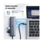 UGREEN 45320 6-in-1 USB-C 3.2 to USB-A & USB-C Ethernet Adapter (Space Gray) - Image 2