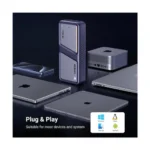 UGREEN 65727 USB4 40Gbps M.2 NVMe SSD enclosure, professional high-speed external storage case in an aluminum alloy finish