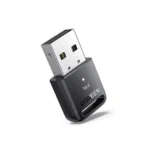 Ultra compact black UGREEN CM748 35058 Bluetooth 5.4 USB Adapter displaying its nano body design metallic USB Type-A connector brand logo and protective transparent cap