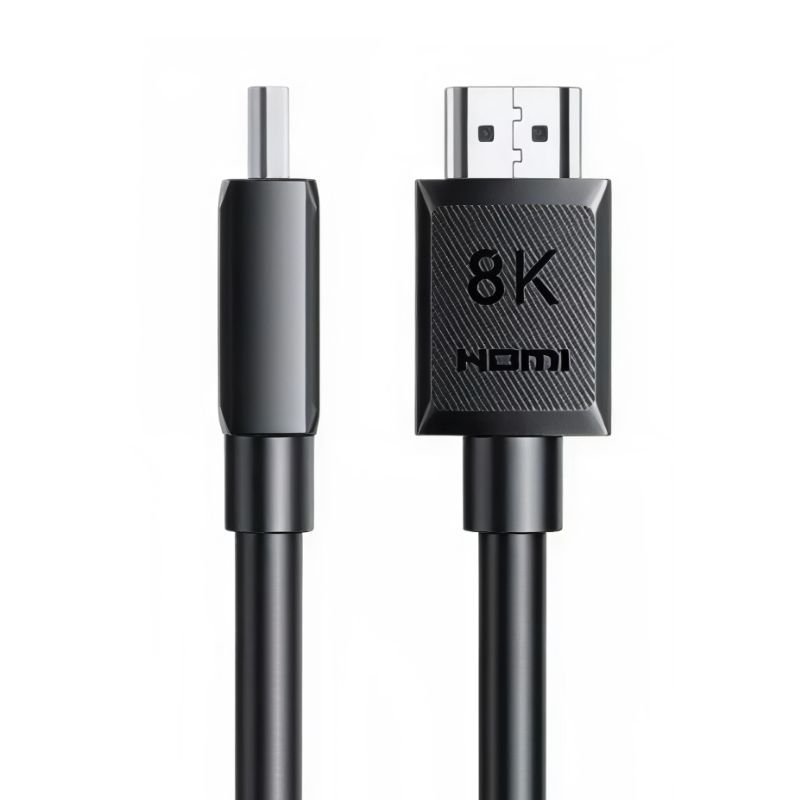 UGREEN 45430 1m HDMI 8K Male to Male Cable in Black featuring nickel-plated Type-A connectors, standard HDMI 2.1 certification labels, and a durable PVC jacket