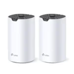 TP-Link Deco X10 AX1500 Dual-Band Mesh Router 2 Pack showing two white cylindrical tower units with rear dual gigabit ports
