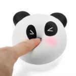 Pressurized metal aerosol can of Panda PU Foam showing its colorful brand logo layout instructions text front display and attached long clear plastic straw applicator nozzle kit