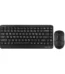 A4TECH FG-1112 Wireless Combo in matte black displaying its compact tenkeyless wireless keyboard alongside its symmetrical optical tracking mouse and tiny USB nano receiver dongle