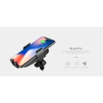 HAVIT H341 Qi Fast Wireless Charging Car Mount Price in BD - Front view of sleek black HAVIT H341 wireless fast charging car mount