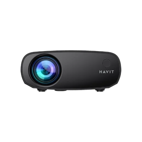 Havit PJ207 160 Lumens HD Portable Projector Price in BD - Front view of ultra-compact white Havit PJ207 HD Wi-Fi projector
