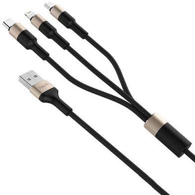 Havit H691 3-in-1 Charging Cable Price in BD - Front view of Havit H691 1.2M 3-in-1 Micro USB, Type-C and Lightning fast charging cable