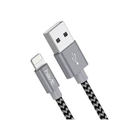 Havit CB728X Lightning Cable for iPhone Price in BD - Front view of Havit CB728X USB to Lightning data and fast charging cable for iPhone