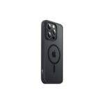 UGREEN 25403 LP751 magnetic protective case for iPhone 15 Pro Max showcasing its frosted translucent back panel, premium black bumper frame, and integrated MagSafe ring