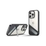 UGREEN 25405 LP738 premium kickstand protective case for iPhone 15 Plus showcasing its durable integrated metal alloy viewing stand and clear shockproof body
