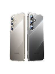 images (4) UGREEN 65333 CA179 crystal clear protective case for Samsung Galaxy S25 showcasing its slim fit, anti-yellowing finish, and shockproof design