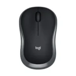 Logitech B175 wireless optical mouse in a clean black finish showing its symmetrical ambidextrous body layout and compact plug and forget USB nano receiver