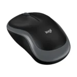 Logitech B175 wireless optical mouse in a clean black finish showing its symmetrical ambidextrous body layout and compact plug and forget USB nano receiver