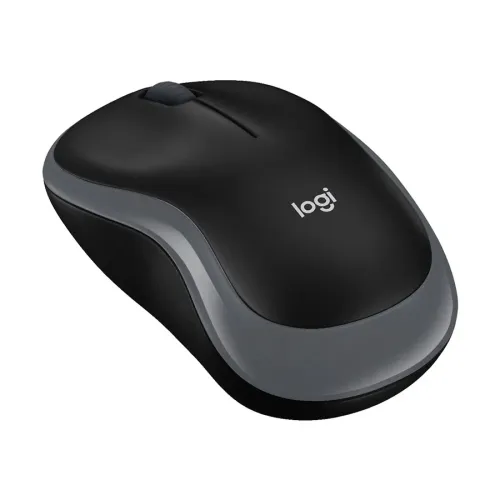 Logitech B175 wireless optical mouse in a clean black finish showing its symmetrical ambidextrous body layout and compact plug and forget USB nano receiver