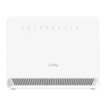 Cudy LT400E 4G 300 Mbps SIM Supported Wireless Router showing sleek black body with four tall external antennas and rear SIM card slot with ethernet ports