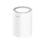 Cudy M3600 BE3600 Dual-Band Wi-Fi 7 mesh router in modern matte finish showing internal antenna layout, multi-gigabit ports, and status LED indicator