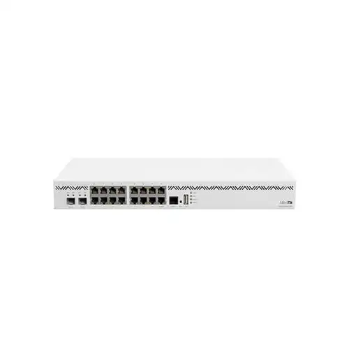 MikroTik CCR2004-16G-2S+ Cloud Core Router Price in BD - 1U white rackmount core router with 16 gigabit ports and dual 10G SFP+ cages