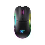 Havit MS1020WB Tri Mode Gaming Mouse Price in BD - Top angled view of Havit MS1020WB tri-mode wireless gaming mouse with RGB backlighting