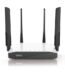 Zyxel NBG6604 AC1200 Dual-Band Wi-Fi Router in black design featuring four external high-gain antennas and ethernet ports