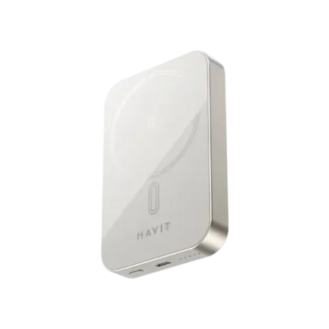 Havit PB5228 10000mah 15w Magnetic Wireless Power Bank Price in BD - Front view of magnetic wireless power bank with foldable kickstand