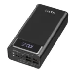 Havit PB56 40000mAh Power Bank Price in BD - Front view of heavy-duty black Havit PB56 40000mAh power bank showing digital LED battery display