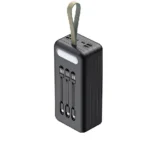 Havit PB71 50000mAh Power Bank Price in BD - Front view of heavy-duty black Havit PB71 50000mAh power bank showing digital LED display screen