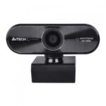 A4TECH PK-940HA Full HD Auto-Focus webcam in sleek matte black showing its advanced auto-focus lens, integrated sliding privacy cover, and secure monitor mounting clip
