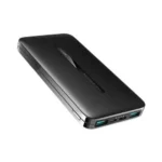 Joyroom JR-T012 Star Series 10000mAh Dual USB Ports Power Bank variants stacked together in clean white and deep black finishes showing their dual USB-A outputs, Type-C input, micro-USB input, and minimalist linear texture profiles