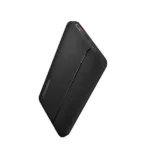 HyperGear PowerPack Pro 20W PD 10000mAh Fast Charging Power Bank in sleek matte gray showcasing its circular blue LED digital screen showing 100 percent capacity and top Type-C input output port layout