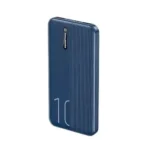 Remax RPP-295 London Series 10000mAh Power Bank in minimal slim matte housing displaying its clean dual-port structure, power button, and 4-LED indicator matrix